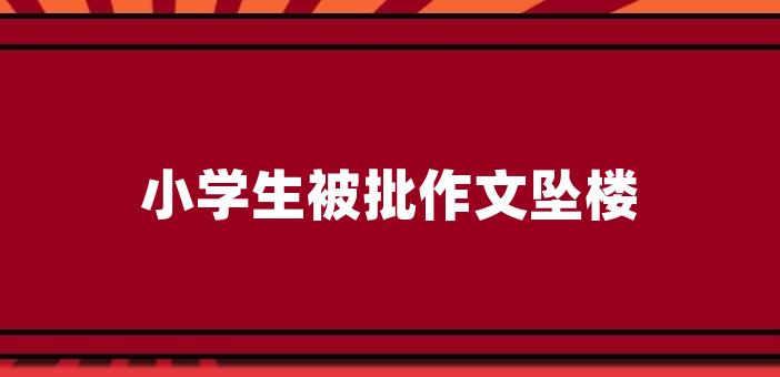 小學生被批作文墜樓小學生作文旁批小學生作文旁批,是對學生寫作水平