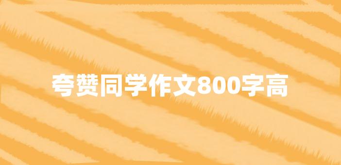 誇讚同學作文800字高中